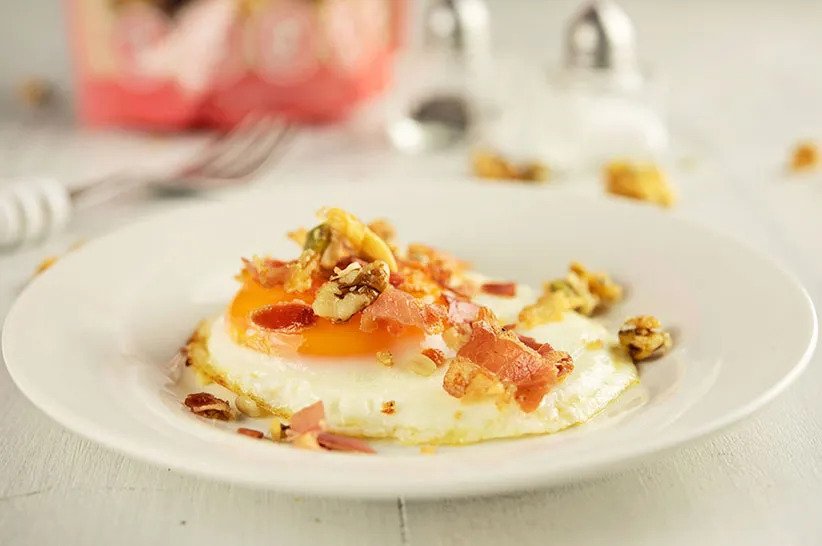 bacon and egg with granola